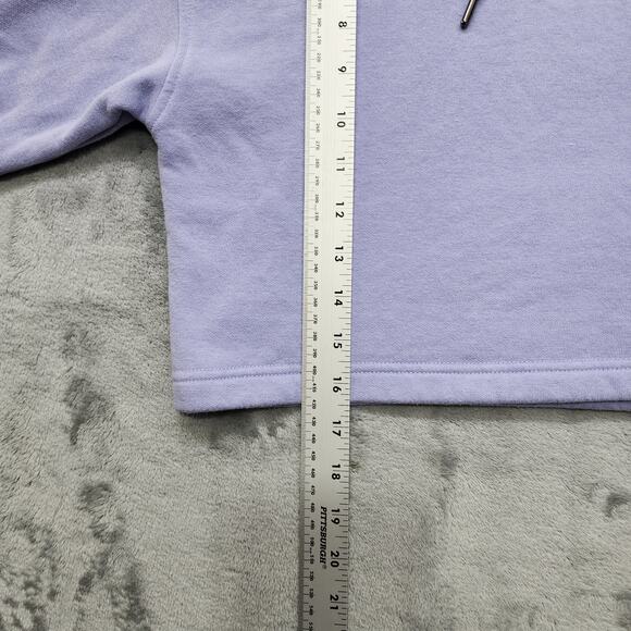The North Face Sweatshirt Womens S Purple Logo Crop Drop Hoodie Pullover Casual - Picture 12 of 13